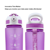 High Quality 1L 1000Ml 32Oz Wide Mouth Motivational Plastic Gym Sports Water Bottle With Strap