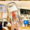 600ml/800ml BPA FREE Beautiful Stylish and Cute Straw Plastic Water Bottle for Students and College Student Birthday Gift