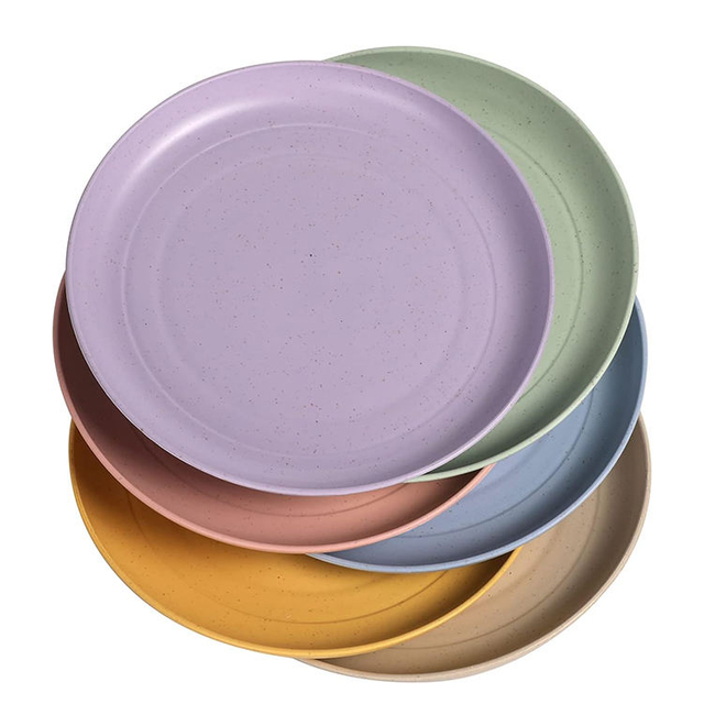 RPET Plato De Paja De Trigo Custom Kitchen Wheat Straw Dinnerware Set Dinner Plates