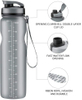 1000ML 32OZ BPA Multiple Color Convenient Portable Gym Drinking Water Plastic Bottle clear with Rope for Sports