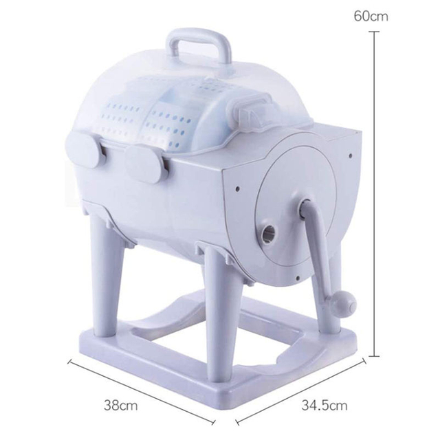 Manual Washing Machine Washing and Dewatering All-in-one Hand-crank Portable Mini Washer for Dorm Home Traveling