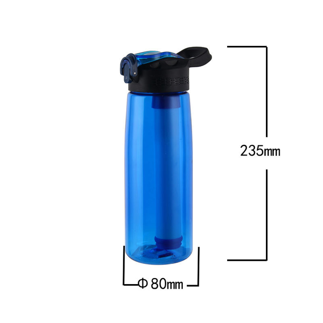 Hot Sale Sports Purifier Direct Drinking Portable Outdoor Carbon Filter Water Bottle