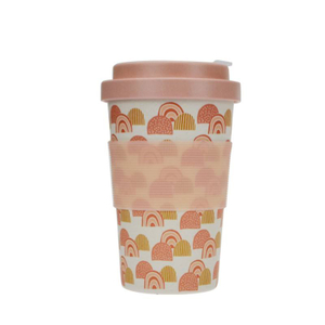 Eco-friendly PLA 21oz Wholesale Custom Pattern Reusable Bamboo Fiber Coffee Cup with Lid
