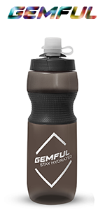Bike Water Bottles with Holder - Cycling Mountain Squeeze Bottle - 2 Pack - 24oz Black