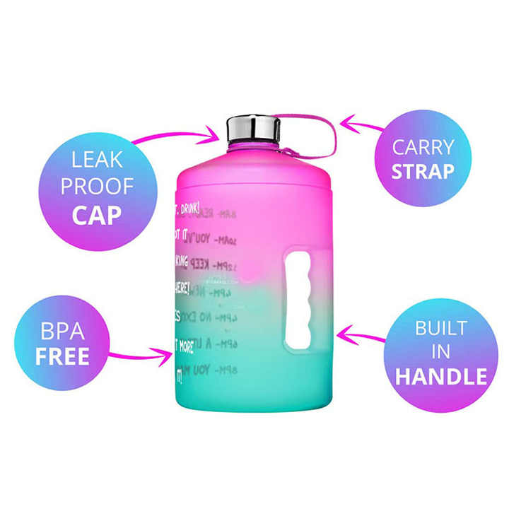 128 Oz Botellas Deportivas De Plastico Workout Sport Plastic Motivational Water Bottle With Time Marker