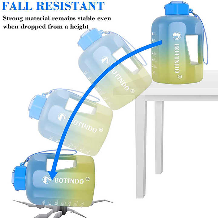 Garrafa De Agua Colorida Botellas De Agua Plastico Plastic Drink Bottle With Logo Half Gallon Motivational Gym Water Bottle