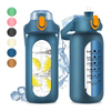Amazons Hot Product Wide Mouth Plastic Sport Drink Water Bottle with Straw and Handle