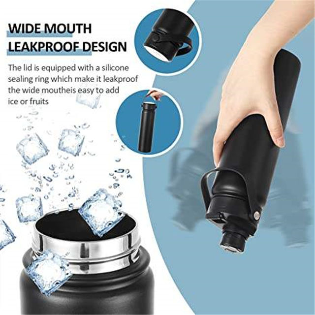 24Oz 24-Oz 24 Oz Edelstahl Trinkflasche Stainless Steel Vacuum Sports Water Bottle Keep Cold 24Hrs