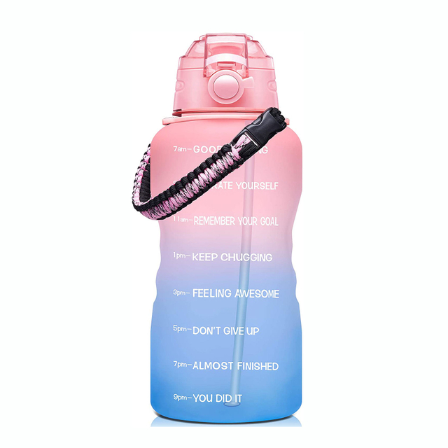 Gallon Water Bottle Motivational Water Bottle With Time Marker & Straw BPA Free Custom 1 Gallon Sport Water Bottle