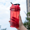 Custom Direct Drinking Black Plastic Gym Mixer Protein Shaker Shake Bottle With Wire Ball