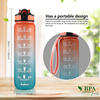 32oz Motivational Gradient BPA FREE GYM Fitness Sports Leakproof Wide Mouth Tritan Plastic Water Bottle With Time Marker