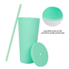 Wholesale Custom 600ml Double Wall Plastic Water Bottles rainbow Diamond Acrylic Coffee Mugs Tumbler Cups with Lid and Straw