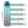 1000Mls Wide Mouth Bottles Motivational Plastic Gym Sports Water Bottle With Straw Time Marker
