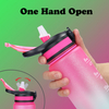 1000ml Water Bottles Customization Plastic Big Capacity Bottles with Time Marker Wide Mouth Leakproof Durable