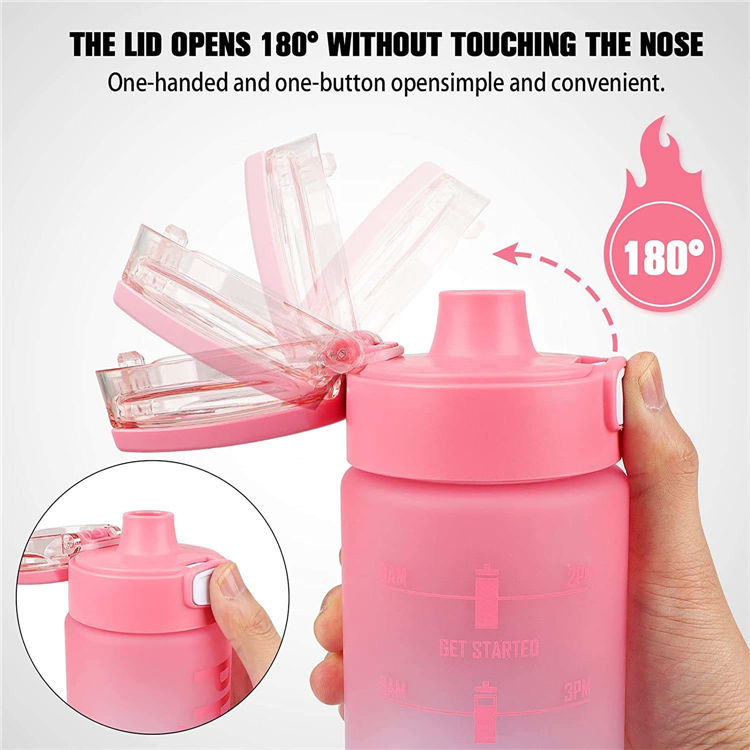 Botellas De Agua 1L 32Oz 32 Oz Portable Plastic Sports Water Bottles With Time Markings