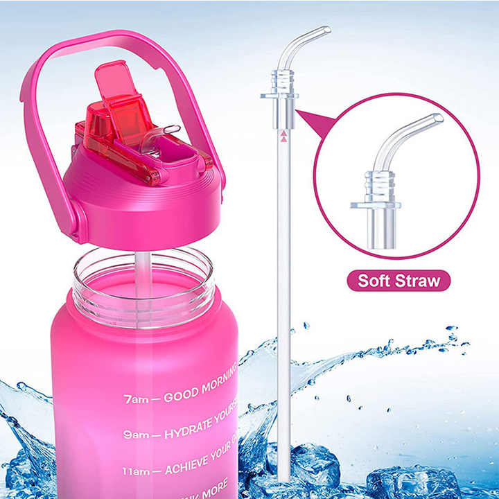 Garrafa Agua 2.2L Botella De Agua 2.2Lt Half Gallon Soft Touch Water Bottle for Girls Stylish With Straw Bottles