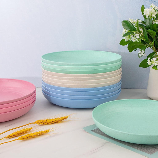 Palha De Trigo Pratos Unbreakable 10 Inch Wheat Straw Plastic Plates