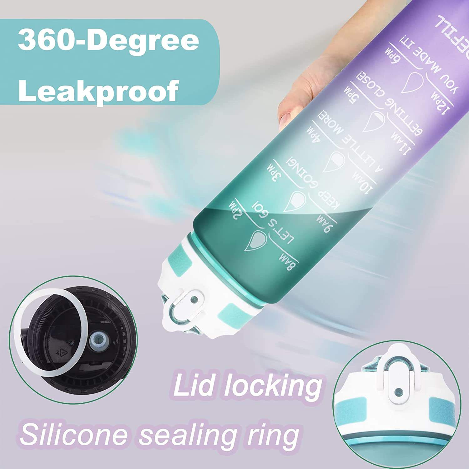 Good Quality Wholesale Portable 1000ml Large Capacity 32oz Gradient Paint Plastic Water Bottle