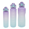 High Quality 1500Ml Colorful Bodybuilding Motivational Plastic Water Bottle 1500 Ml With Logo Print Handle