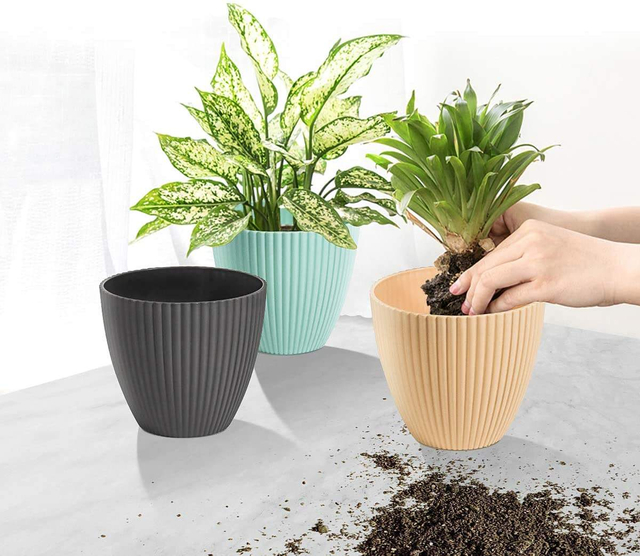 Eco-friendly Unbreakable Design Flower Pot Cheap Plant Biodegradable Custom Printing Bamboo Fiber Flower Pot Garden
