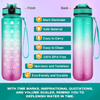 Logo Personalise De Bouteille Deau 1000Ml 1 Litre Large Outdoor Sports Water Bottle With Straw