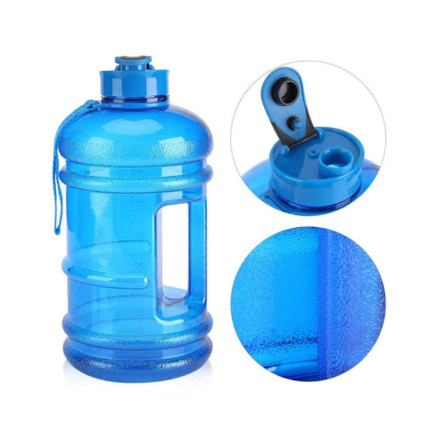 Custom Logo 64Oz Botella De Agua De 2 Litros Bpa Free Half Gallon Blue Plastic Sports Gym Water Bottle