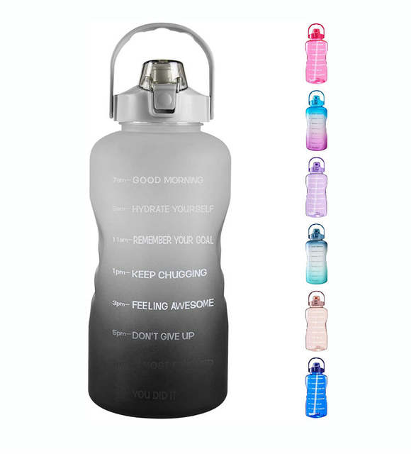 Custom Logo Bpa Free Customized Wholesale 2.2L Large Half Gallon 64Oz Gym Motivationa Water Bottle