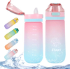 20oz/600ml Daily Water Bottle With Soft Straw,Reusable Plastic BPA Free Leakproof Water Jug