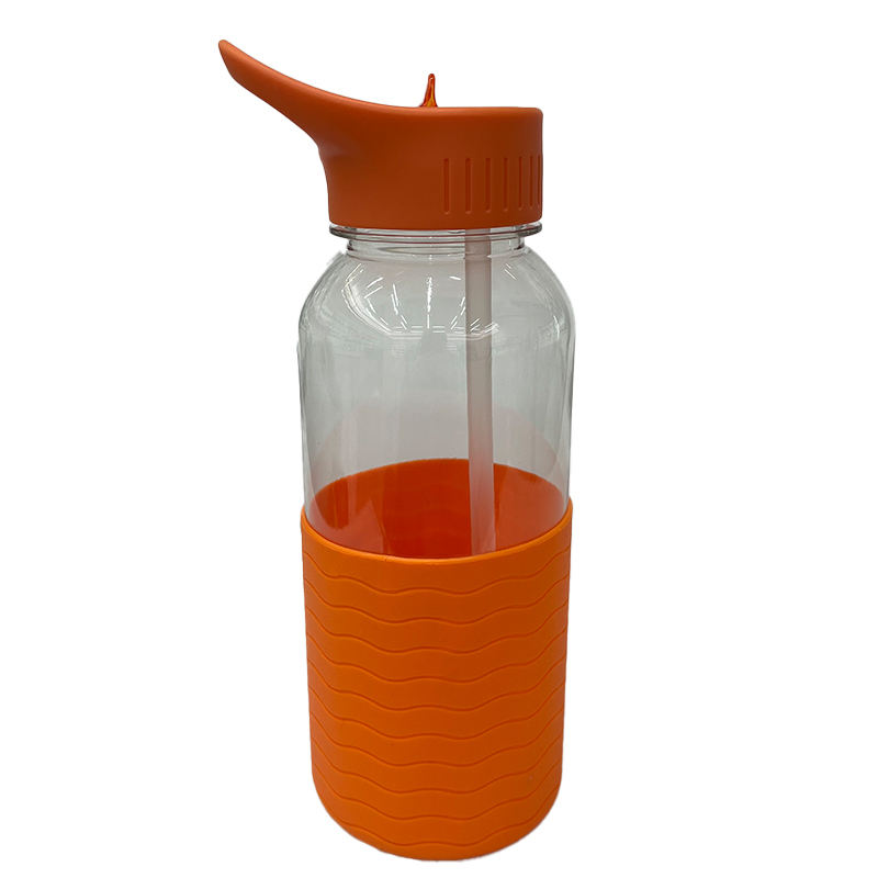Large Capacity Fitness PETG Sports Water Bottle 1L Water Bottle with Straw Plastic Water Bottle