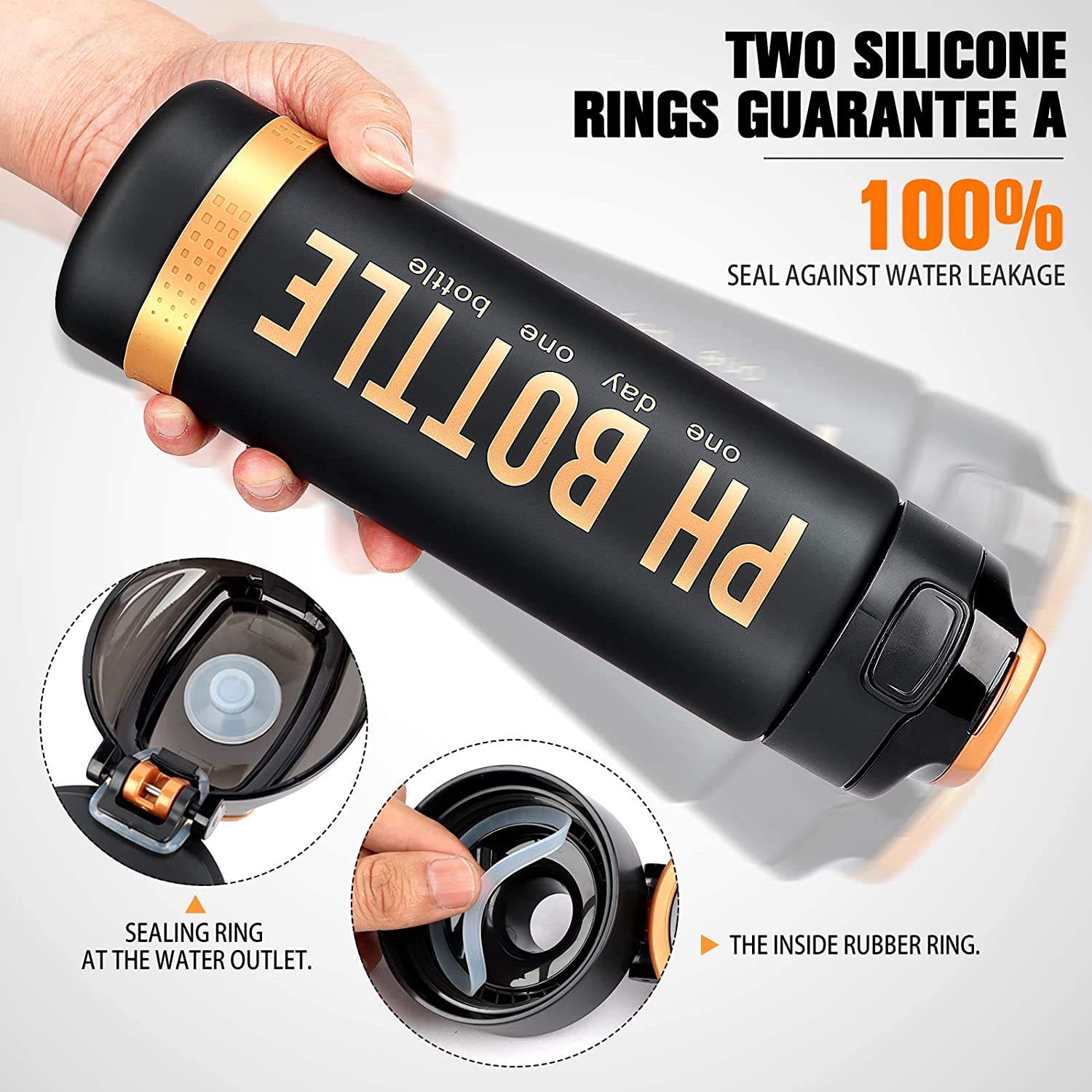 32oz Motivational Water Bottle with Time Marker & Chug Lid Leakproof BPA Free Tritan Wide Mouth