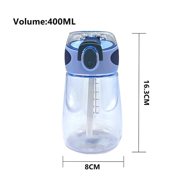 High Quality 400Ml Wide Mouth Leakproof Small Clear School Fancy Plastic Water Bottles for Kids Children