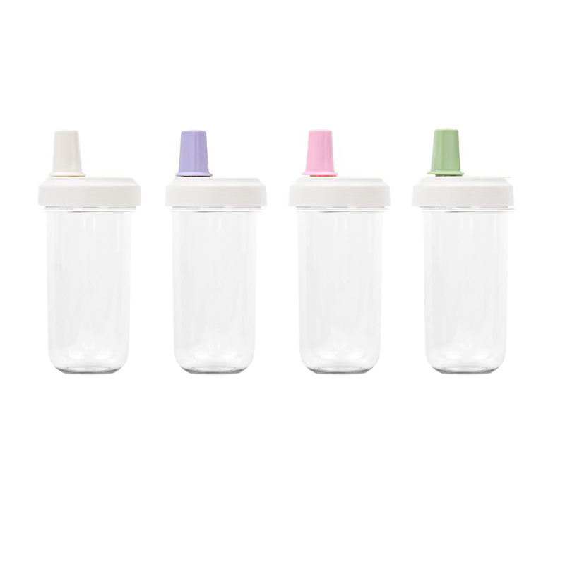 Wholesale 500Ml Clear Transparent Plastic Bubble Tea Drink Bottle Eco-Friendly With Straw Logo