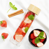 Custom 400Ml Glass Drinking Bottle Water Bottle With Bamboo Lid Direct Drinking