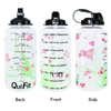 64 oz Water Bottle with Time Marker to Drink Half Gallon Motivational Water Bottle with Straw and Handle Large BPA Free Bottle
