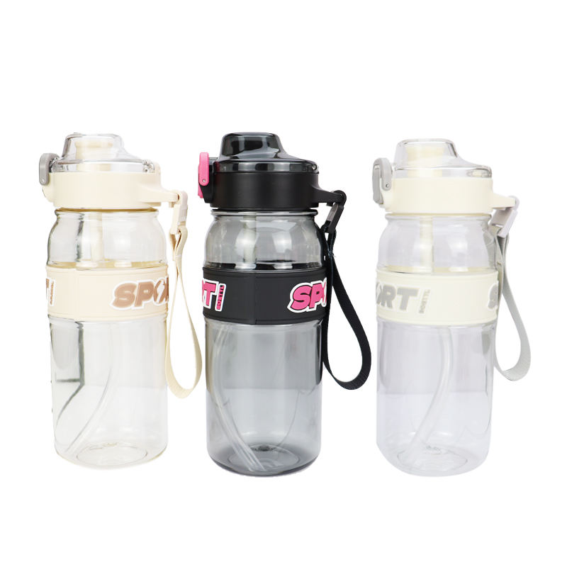 Wholesale 2024 800ml BPA Free Motivational Sports Plastic Water Bottle for Kids with Straw