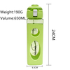 Square Shape 650ml Leakproof Drinking Cup Bpa Free Gym Fitness Travel Plastic Sport Bottle Easy Drinking Water Pc Material