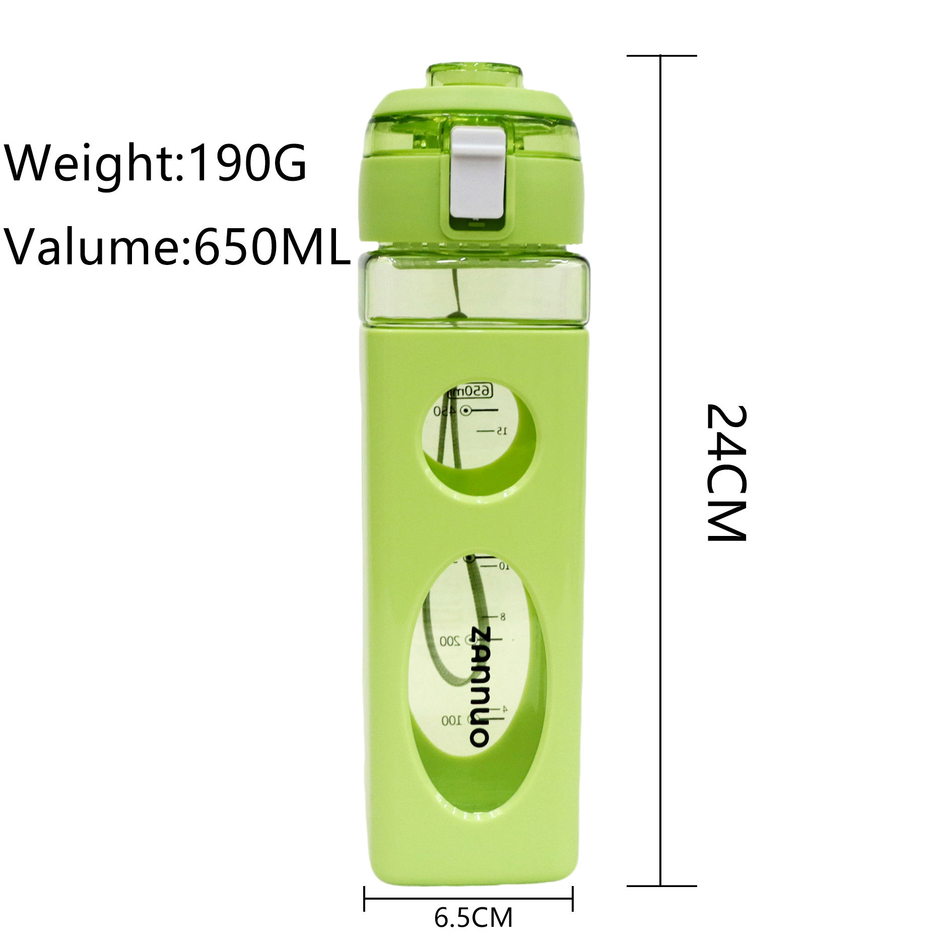 Square Shape 650ml Leakproof Drinking Cup Bpa Free Gym Fitness Travel Plastic Sport Bottle Easy Drinking Water Pc Material