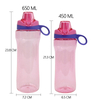 High Quality 650Ml Leakproof Portable Transparent School Cute BPA FREE TRITAN Plastic Water Bottles With Handle