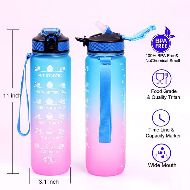 CHINA SELECTION 2023Custom Eco-Friendly Amazing Hot Sale 750ml Bpa Free Sports Drinking Gym Water Bottle Plastic With Straw