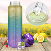 32 Oz 1 Liter 1000ml Hot Sale Motivational Water Bottle With Time Marker Plastic Sleeve Gym Fitness Sports