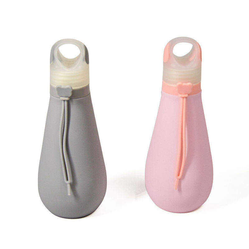 500ml Wholesale Custom Folding School Portable Sports Fitness Outdoor Environmental Protection Silicone Plastic Water Cup