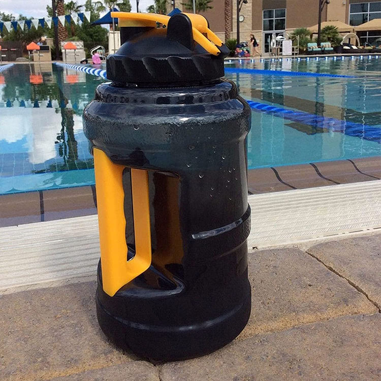 2.2L Large Capacity Gym Big Mouth Handle Portable Jug BPA Free PP Fitness Cold Water Bottle Outdoor Protein Shaker