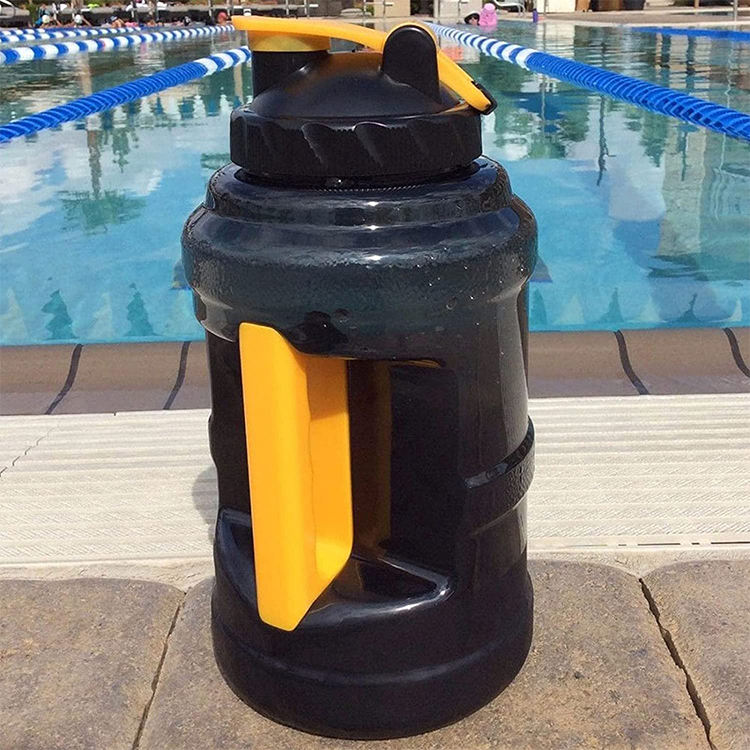 2.2L Large Capacity Gym Big Mouth Handle Portable Jug BPA Free PP Fitness Cold Water Bottle Outdoor Protein Shaker