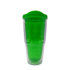 700Ml Custom Logo Reusable Transparent Clear Wide Mouth Double Wall Plastic Tumbler With Lid