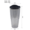Wholesale High Quality 700Ml 24Oz Clear Plastic Double Wall Travel Coffee Tumbler Tumblers With Lid