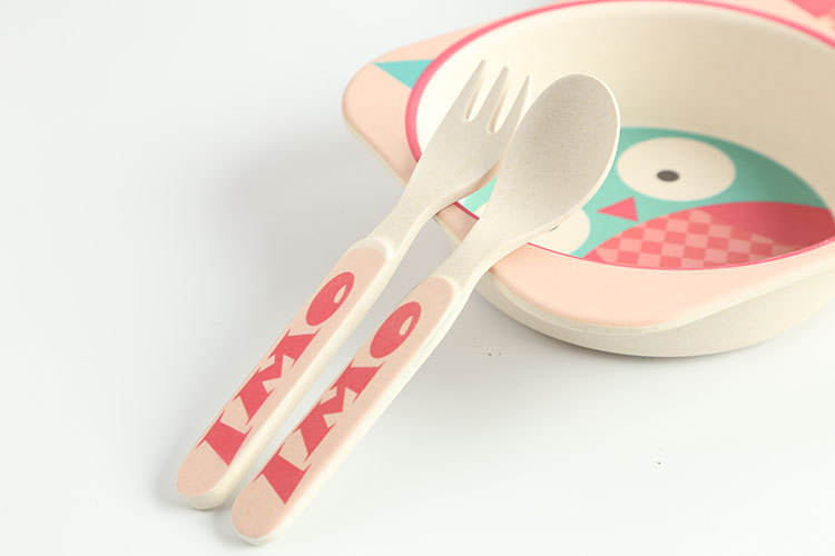 Customized Bamboo Fiber Tableware Children Baby Feeding Set Plate Cartoon Bowls for Baby