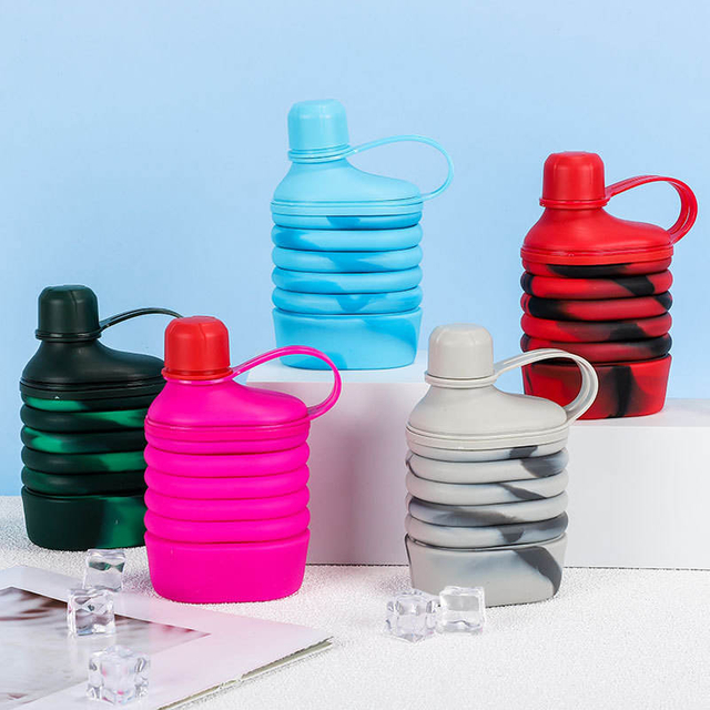 500ML BPA Free Silicone Leak-proof Reusable Travel Collapsible Water Bottle