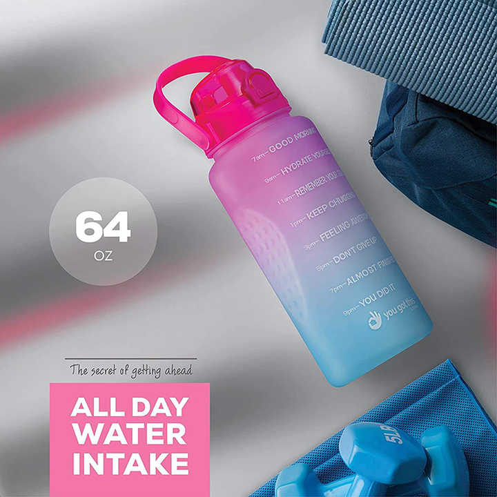 Botella De Agua De 2 Litros Botella De Agua 2 Litros 2Ltr 1/2 Gallon Motivational Bpa Free Water Bottle