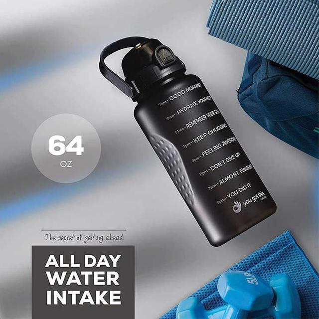 Botella De Agua De 2 Litros Botella De Agua 2 Litros 2Ltr 1/2 Gallon Motivational Bpa Free Water Bottle