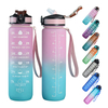 Wholesale Gradient Gym Bottle 1L BPA Free Sports Motivational Drink Bottle Plastic Water Bottles with Time Marker